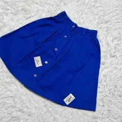【c7535】ミニスカート　フレア　ブルー　巻きスカート