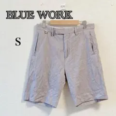 ハーフパンツ リネンミックス 麻混 ストライプ ブラウン グレー