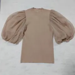 SNIDEL シアースリーブニットプルオーバー ベージュ ONE SIZE