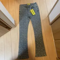 GUAPI フレアデニム 32 ラインストーン　モノグラム　ドリップ グアピ