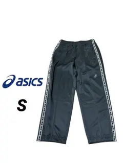 asics 黒 ジャージパンツ サイドストライプSサイズ