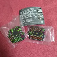サンリオキャラクターズ　ビビッドネオンピンバッチ　ポチャッコ&ポムポムプリン