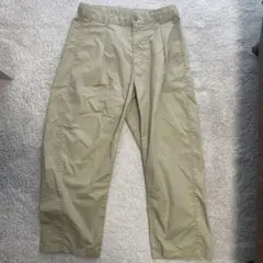 ベージュ ワイドパンツ ゴムウエスト