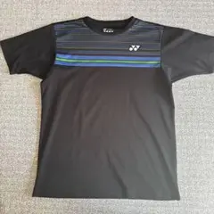 YONEX 半袖Tシャツ 黒/青/緑ストライプ