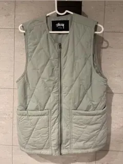Stussy キルティングベスト ライトグリーン