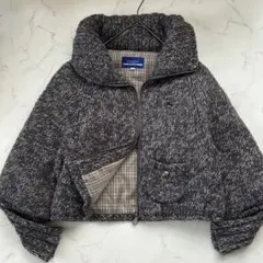 希少 完売品 バーバリーブルーレーベル ダウンコート ニット アルパカ混