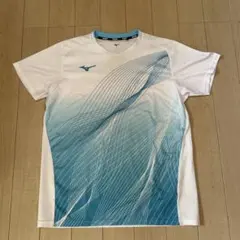 Mizuno テニスゲームシャツ ホワイト/ブルー