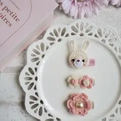 ୨୧ヘアクリップセットD-3୨୧ベビー&キッズ⑅﻿ハンドメイド⑅﻿