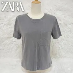 ZARA ザラ 胸ポケット Tシャツ S ピグメントダイ コットン100%