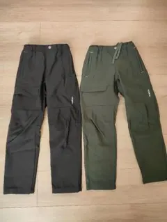 ワークマンFieldCore　裏起毛パンツ120 黒 カーキ ストレッチ長ズボン