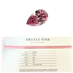 0.10ct 5PR SIAV ペアシェイプ アーガイル産地証明付 ピンクダイヤ