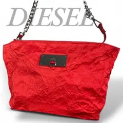 DIESEL ディーゼル 2way クラッチバッグ シワ加工 チェーン
