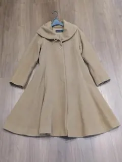 美品 HIROKO KOSHINO フレアロングコート Aライン ベージュ 38のサムネイル