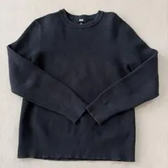 ユニクロ　ウォッシャブルストレッチミラノリブクルーネックセーター S ブラック