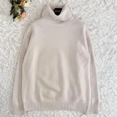 Drawer ドゥロワー カシミヤ 100 7G タートル ニットオフホワイト