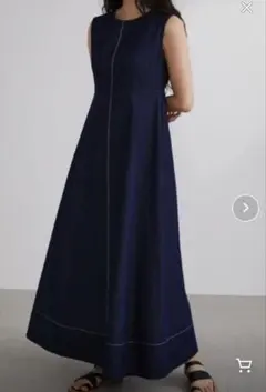 美品美シルエットSTYLEMIXERデニムノースリーブマキシドレスのサムネイル