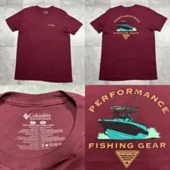 Columbia コロンビア PFG Tシャツ ボートプリント バーガンディ Lのサムネイル