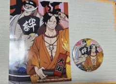 ワンピース エース 白ひげ 麦わらストア 大阪限定 カード 缶バッジ セット