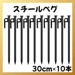 スチールペグ 30cm 10本セット 鍛造 ペグ キャンプ テント アウトドア0のサムネイル