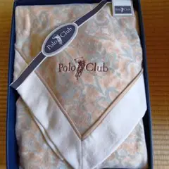 Polo Club 綿毛布 ベージュ青模様