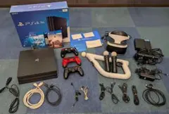 PS4 Pro (1TB)本体、コントローラー3個、PSVR一式、VRソフト2本