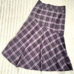 【美品】anySiS エニィスィス チェック柄 マーメイドスカート パープル系