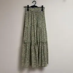 SNIDEL 花柄ティアードロングスカート