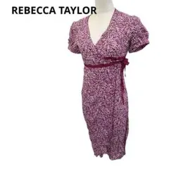 【日本製】REBECCA TAYLOR　小花柄　ラップワンピース　カシュクールのサムネイル