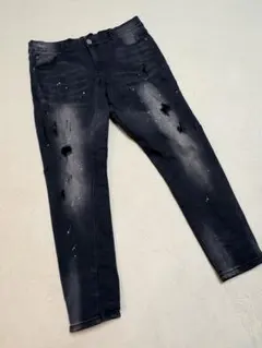 【美品】adamus アダムス RTEG ダメージジーンズ XL ブラックのサムネイル