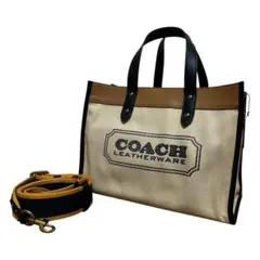 coach コーチ フィールドトート 2way ビッグロゴ キャンバス レザーのサムネイル