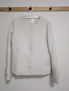 【美品】アイボリー ノーカラージャケット index