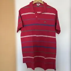 IZOD ストライプ ポロシャツ XL 赤