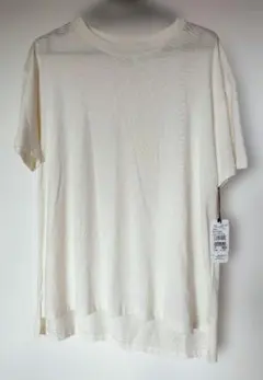 新品　未使用　Lサイズ　アイボリー色 半袖Tシャツ サイドスリット