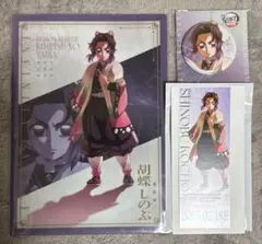 胡蝶しのぶ　描き下ろしイラスト　缶バッジ　クリアファイル　チケット風カード　3点