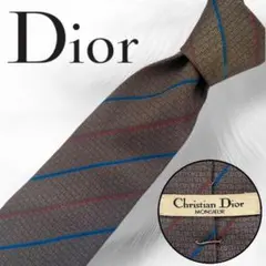 Christian Dior ネクタイ 絹100％ ストライプ 総柄