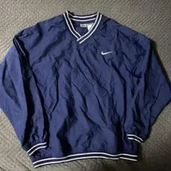 OLD NIKE ナイロントレーニングジャケット　紺色×白色