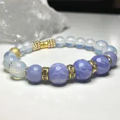 【安らぎ】パープルアゲート オパライト ブレスレット パワーストーン レディース