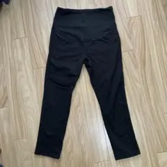 ブラック マタニティパンツ　Lサイズ　裏起毛　冬　ズボン　黒　妊婦　ハイウェスト