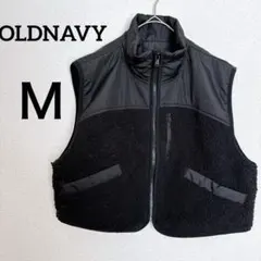 一点物✨オールドネイビー ボア切替ベスト 中綿 黒 【Ｍ 】
