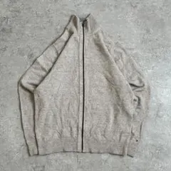TOMMY HILFIGER ハイネック ソリッド フルジップ ニット セーター