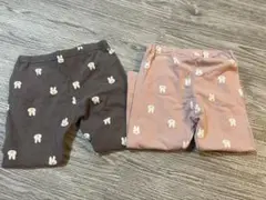 かわいい　うさぎ　ズボン　色違い　ペアルック　双子ちゃん　洗い替え　80cm
