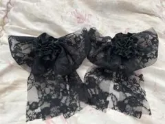 黒のレースリボンヘアアクセサリー2個セット