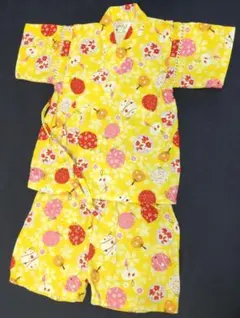 ★週末値引き★【くろわっさんすべべ】女児用甚平 90cm