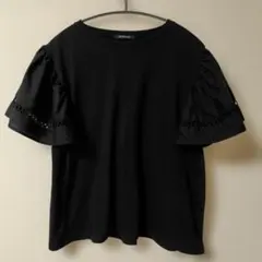 【美品】MUMU & Co. 半袖トップス　Lサイズ ブラックのサムネイル