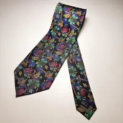 ヴィンテージ花柄シルクネクタイ