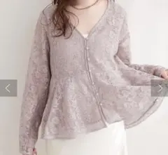 natural couture ピンクベージュ レースブラウス