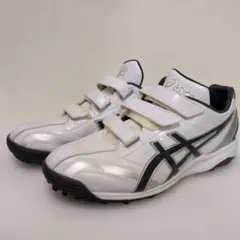 [美品]asicsトレーニングシューズ ホワイト/シルバー28.5㌢