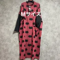新品　マタノアツコ MEME総柄ワンピース・ルームウェア・ネグリジェM・赤 新品 マタノアツコ MEME総柄ワンピース・ルームウェア・ネグリジェM