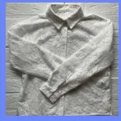 ホワイト レース 長袖シャツ 白 カーディガン 羽織