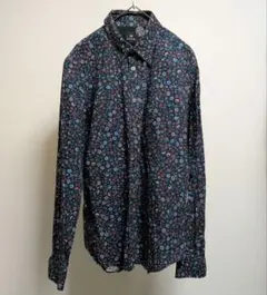 ポールスミス　長袖シャツ・花柄・総柄・フラワー・ブラック M